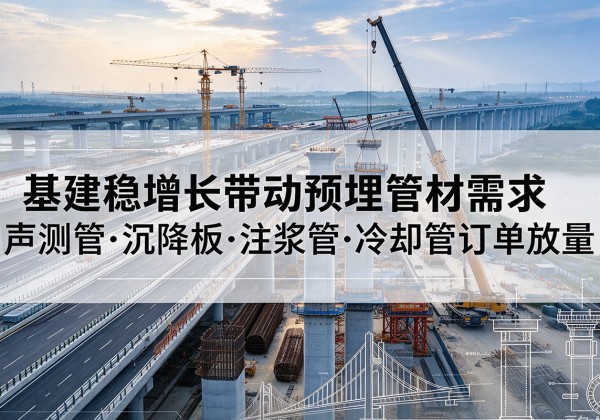 讷河基建稳增长带动预埋监测管材需求，声测管、沉降板、注浆管订单持续放量